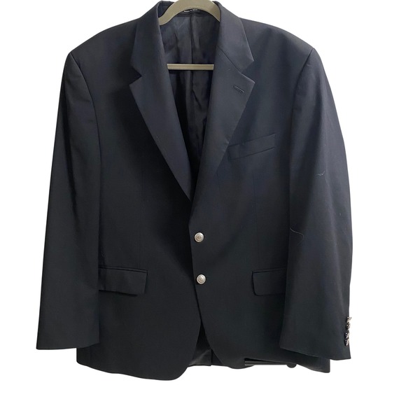 Ralph Ralph Lauren Other - RALPH Ralph Lauren Mens 44R Black 100% Wool Blazer Silver Crest Button Dillard's
